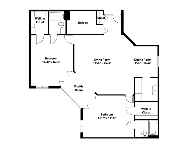 This image shows a detailed floor plan of an apartment with labeled rooms and dimensions.