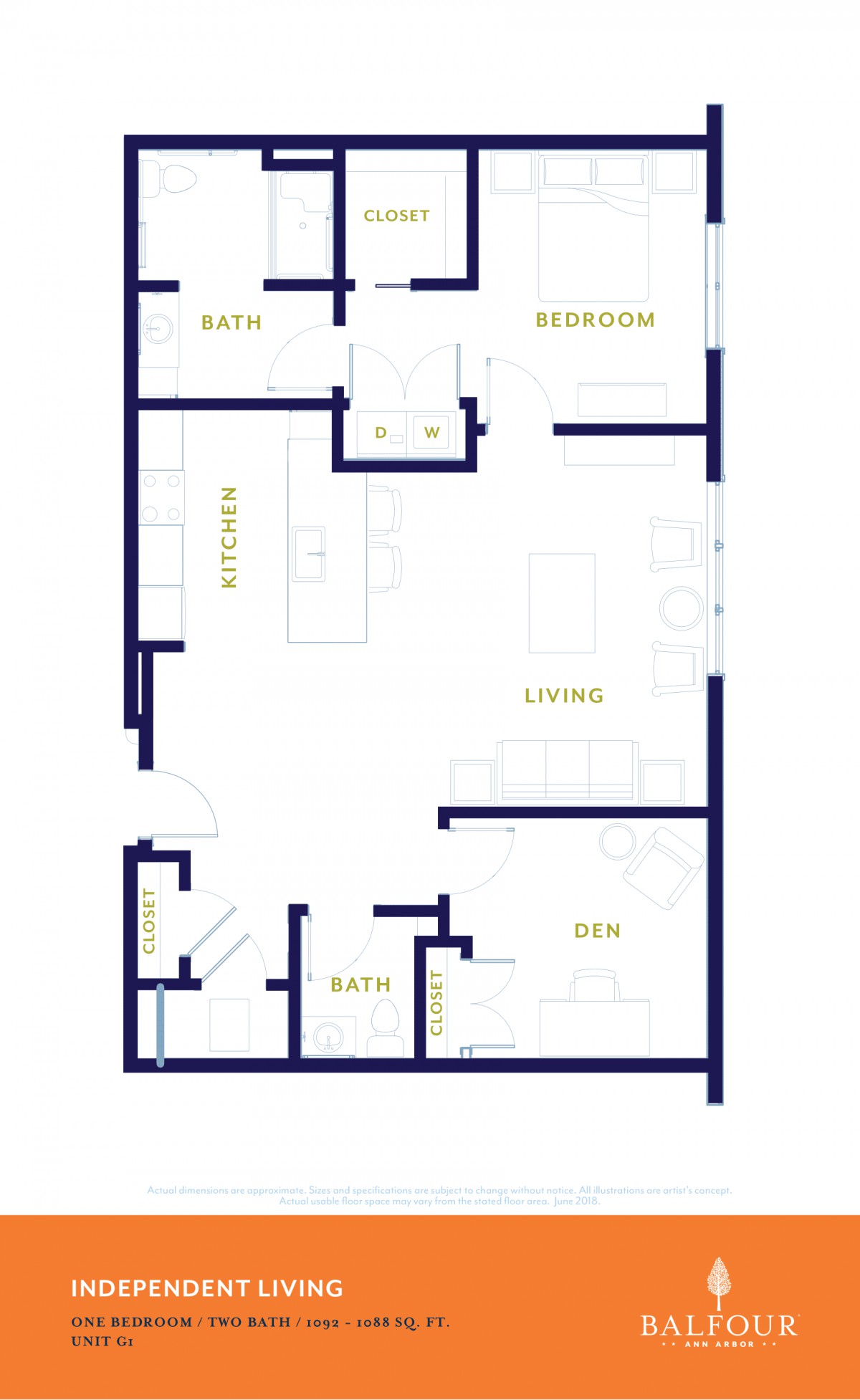 A blueprint style floor plan showing the layout of a house, including labeled rooms such as living, kitchen, and baths.