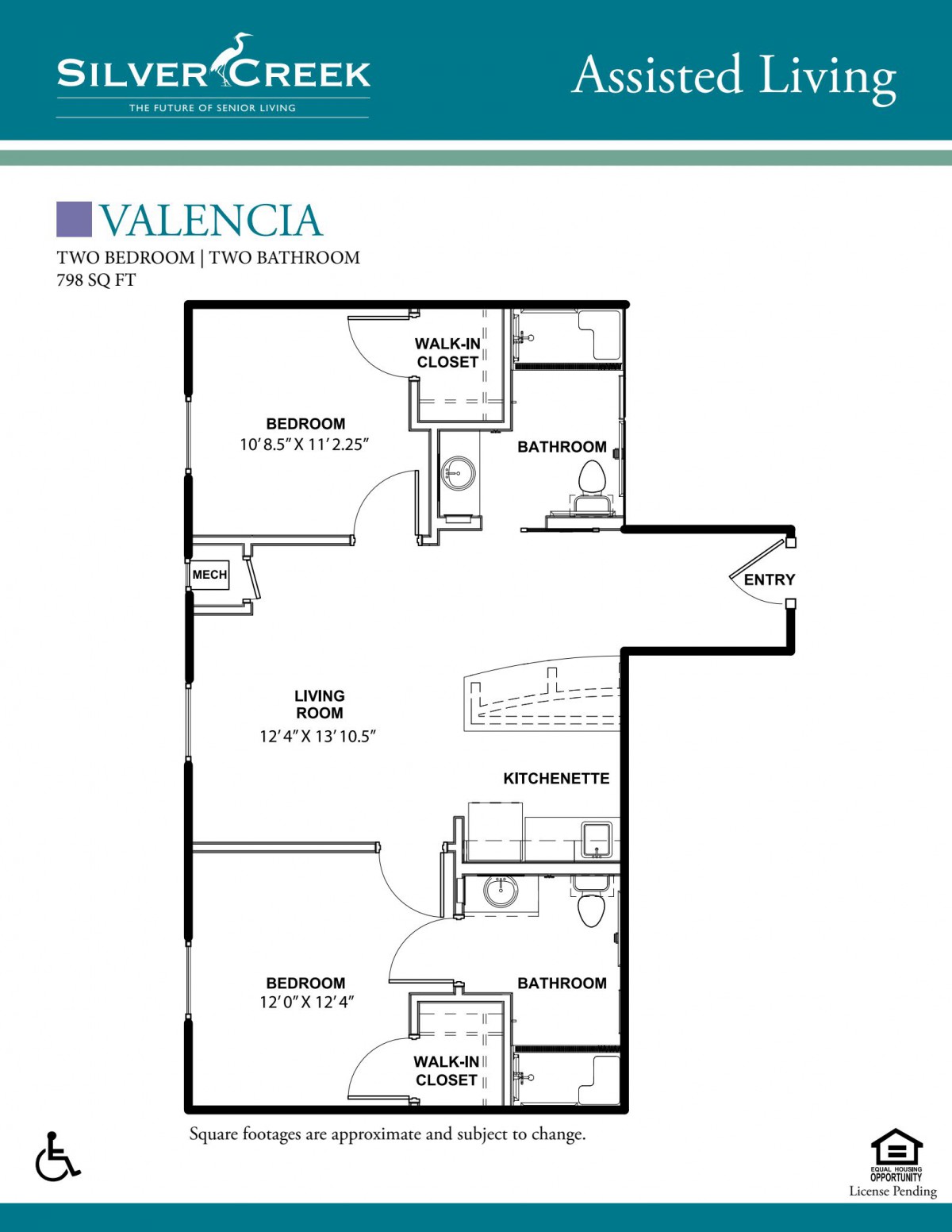 Floor plan of a two-bedroom apartment in Valencia.