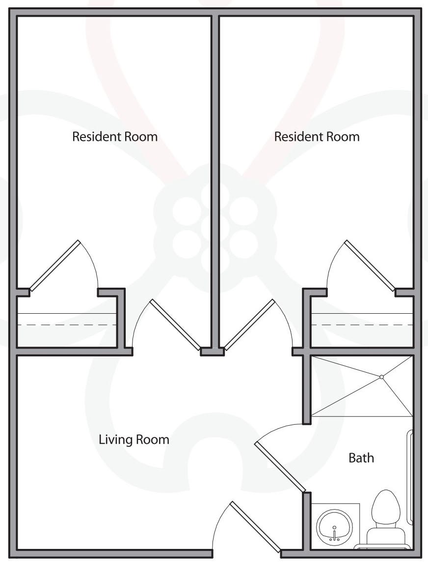 Residential floor plan showing layout of rooms.