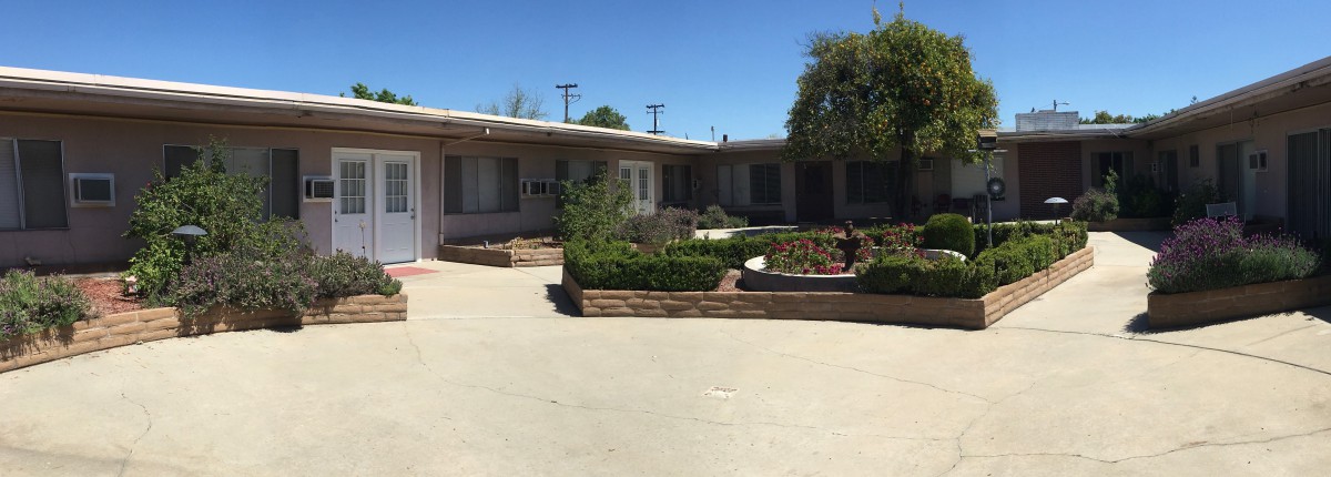 A single-story house with a spacious driveway and landscaped garden.