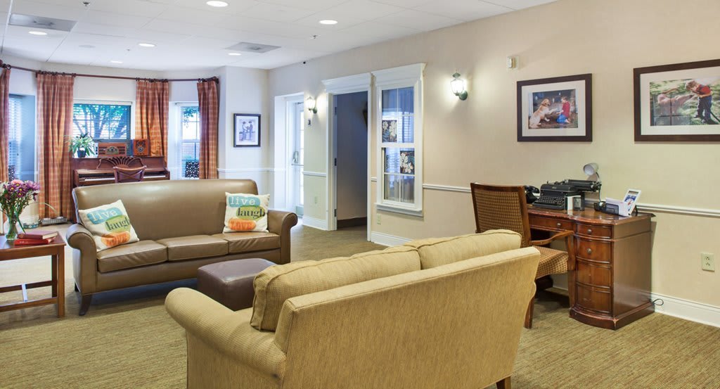 A cozy living room with comfortable sofas and a stylish interior design.