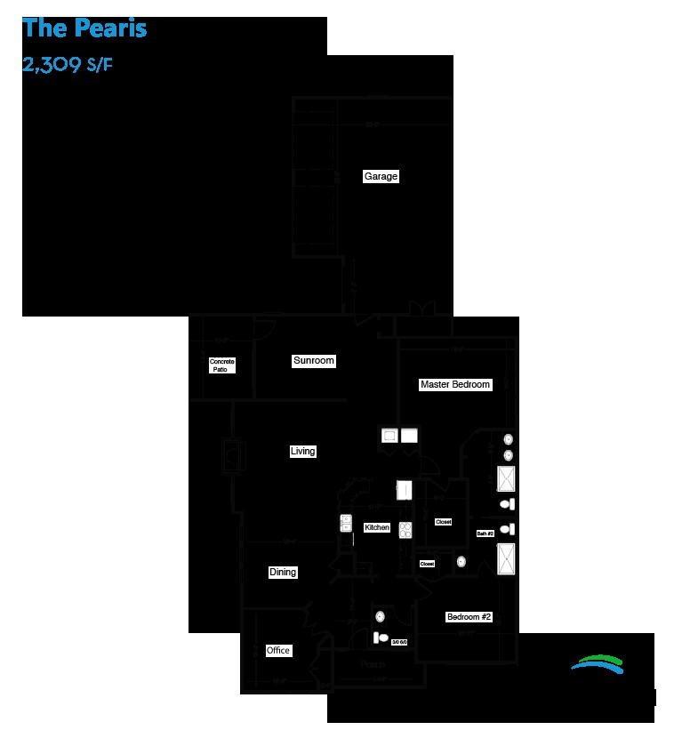 Architectural floor plan detailing the layout and room design of a house.