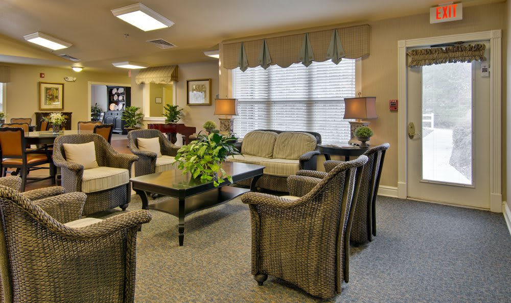 A cozy living room with comfortable seating and tasteful decor.