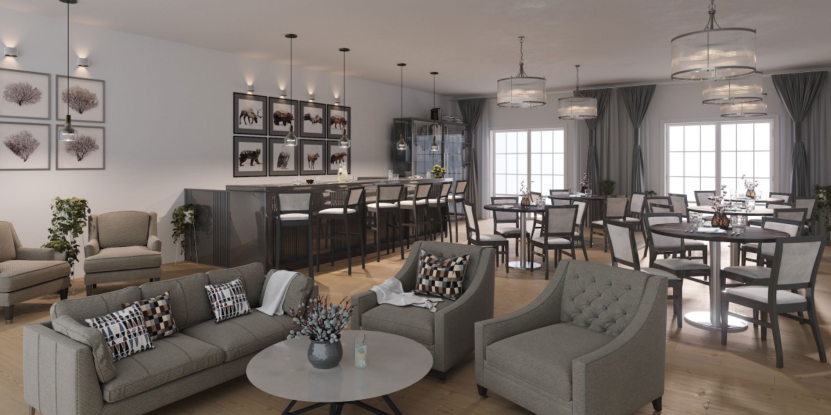 A stylish open-concept living and kitchen area with modern furnishings and a cozy seating arrangement.