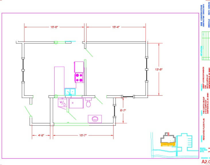 A detailed floor plan showing the layout and dimensions of a residential space.