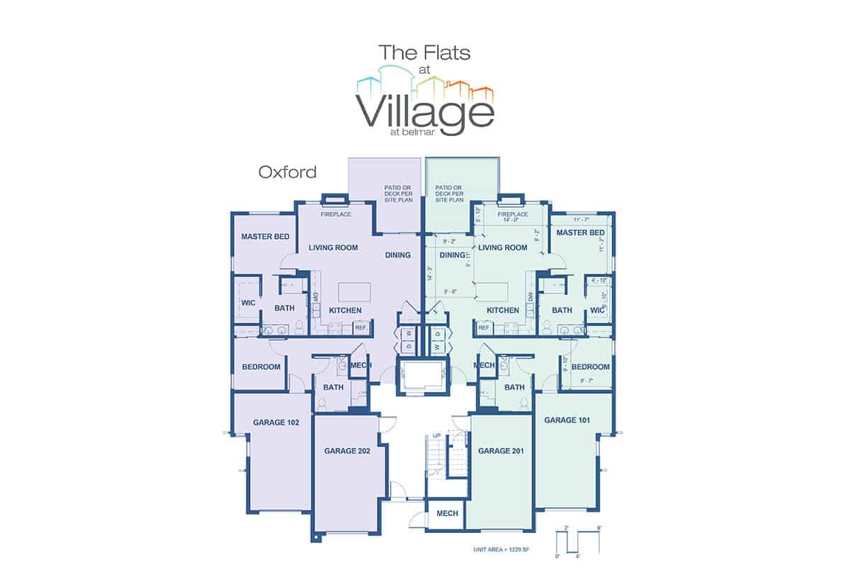 Floor plan layout of a residential building with multiple rooms and sections.