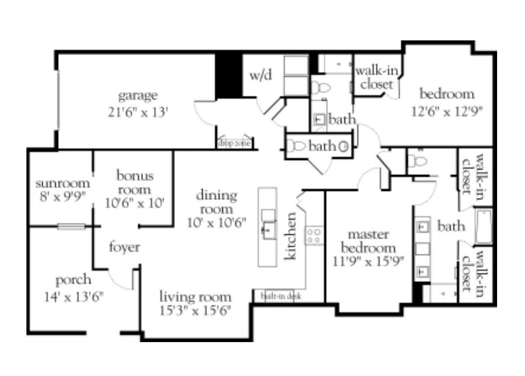 A detailed floor plan of a home, showing the layout and dimensions of various rooms including living areas, bedrooms, bathrooms, kitchen, and garage.