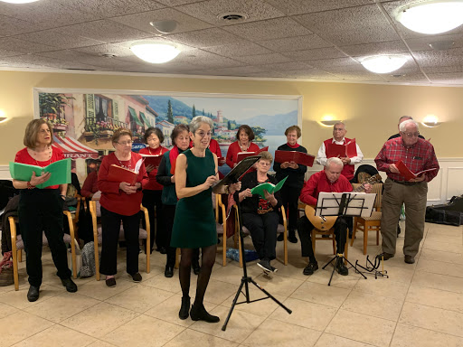 A lively choir performance during a holiday celebration, showcasing community spirit and festive joy.