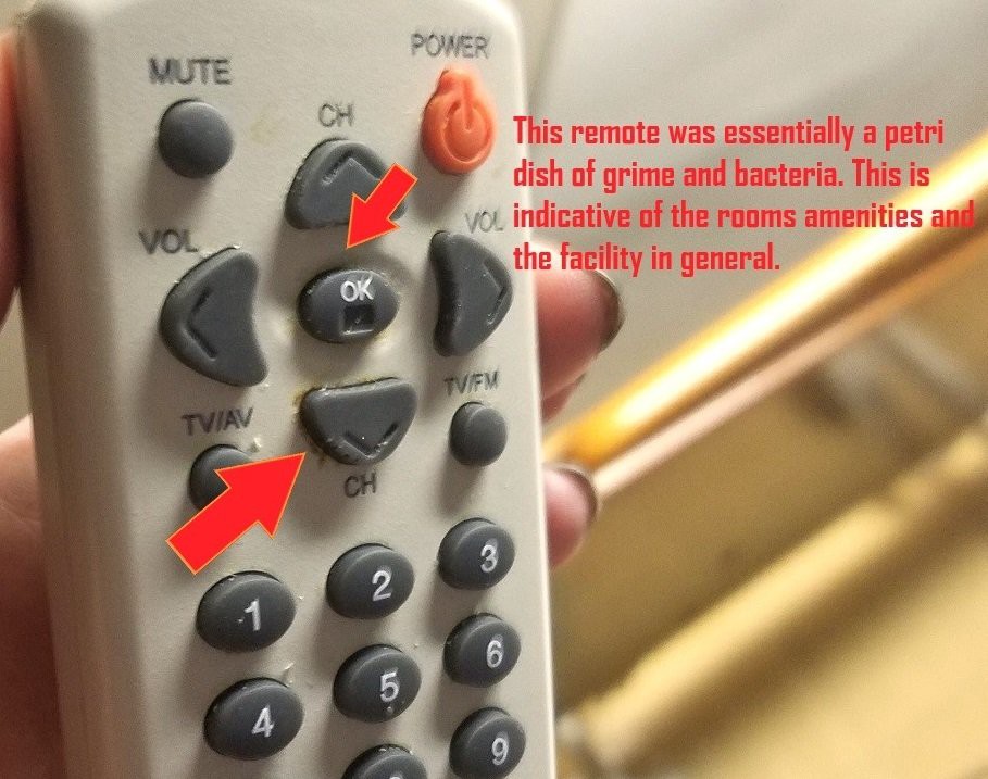 A remote control with text indicating the volume and channel controls, highlighting its frequent use.