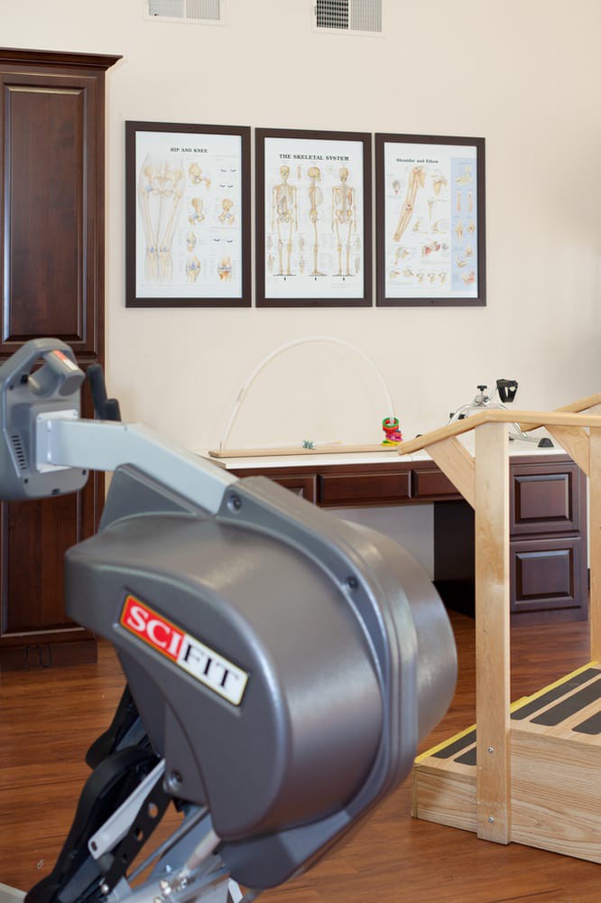 A robotic device used in a physical therapy clinic for rehabilitation purposes.