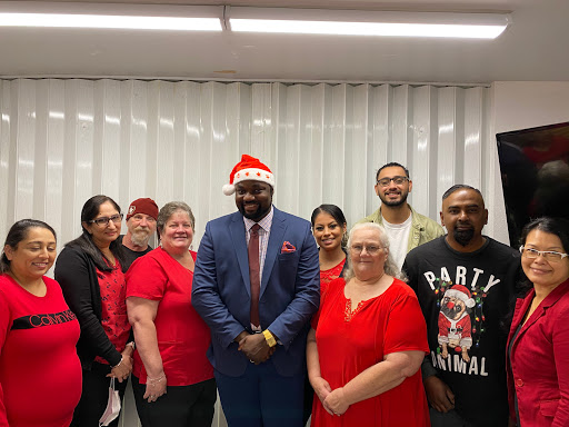 A joyful holiday gathering with friends and community members, embracing the festive spirit!
