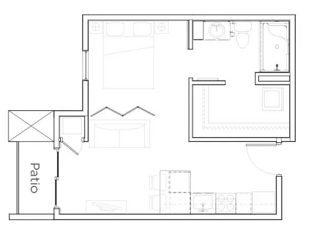 A detailed floor plan of a residential space.