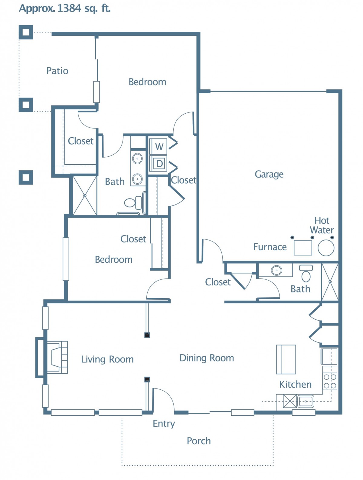 A detailed floor plan of a residential house, showing the layout of rooms including bedrooms, bathrooms, kitchen, living room, and garage.