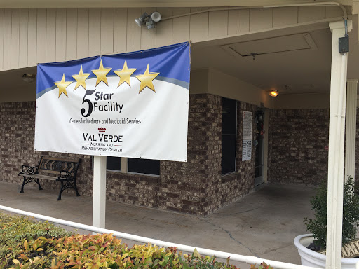 A banner indicating the facility's 5-star rating, prominently displayed at the entrance.