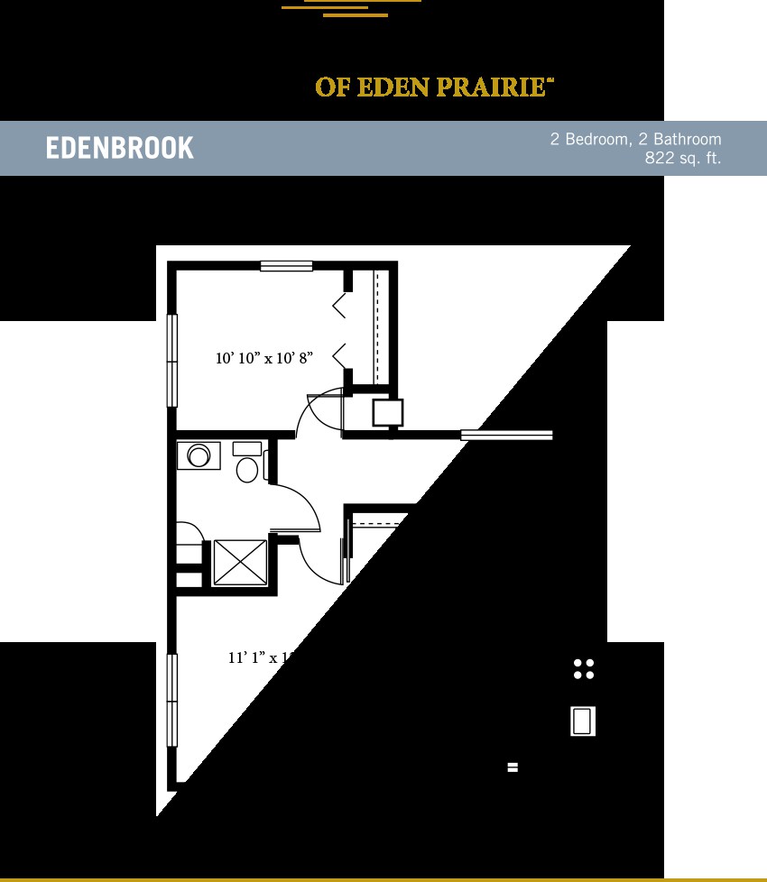Floor plan of an apartment unit at Edenbrook, Eden Prairie.