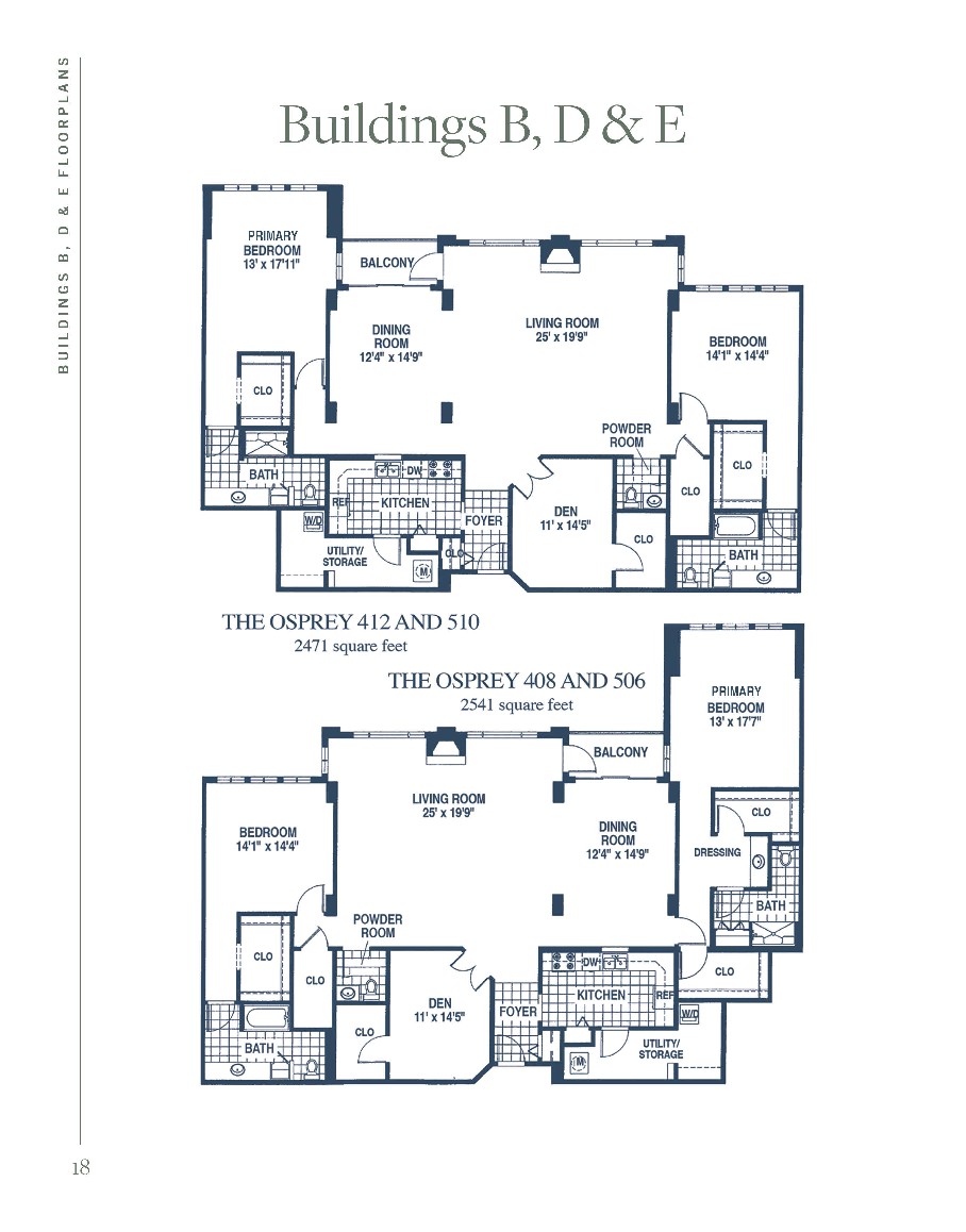 Blueprint of a two-story residential building highlighting room layouts and dimensions.
