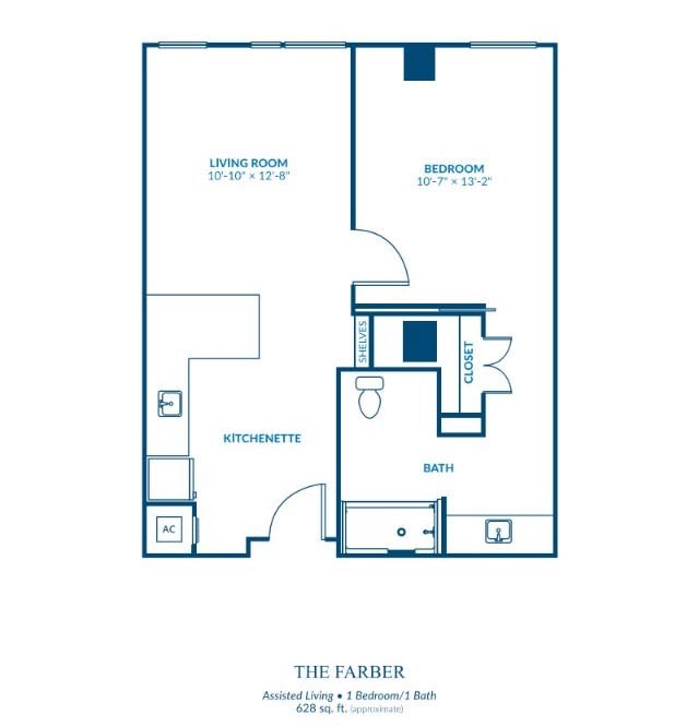 Floor plan of an apartment layout.