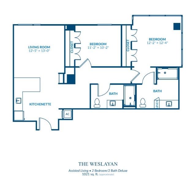A detailed floor plan of an apartment, showcasing the layout and dimensions of various rooms.