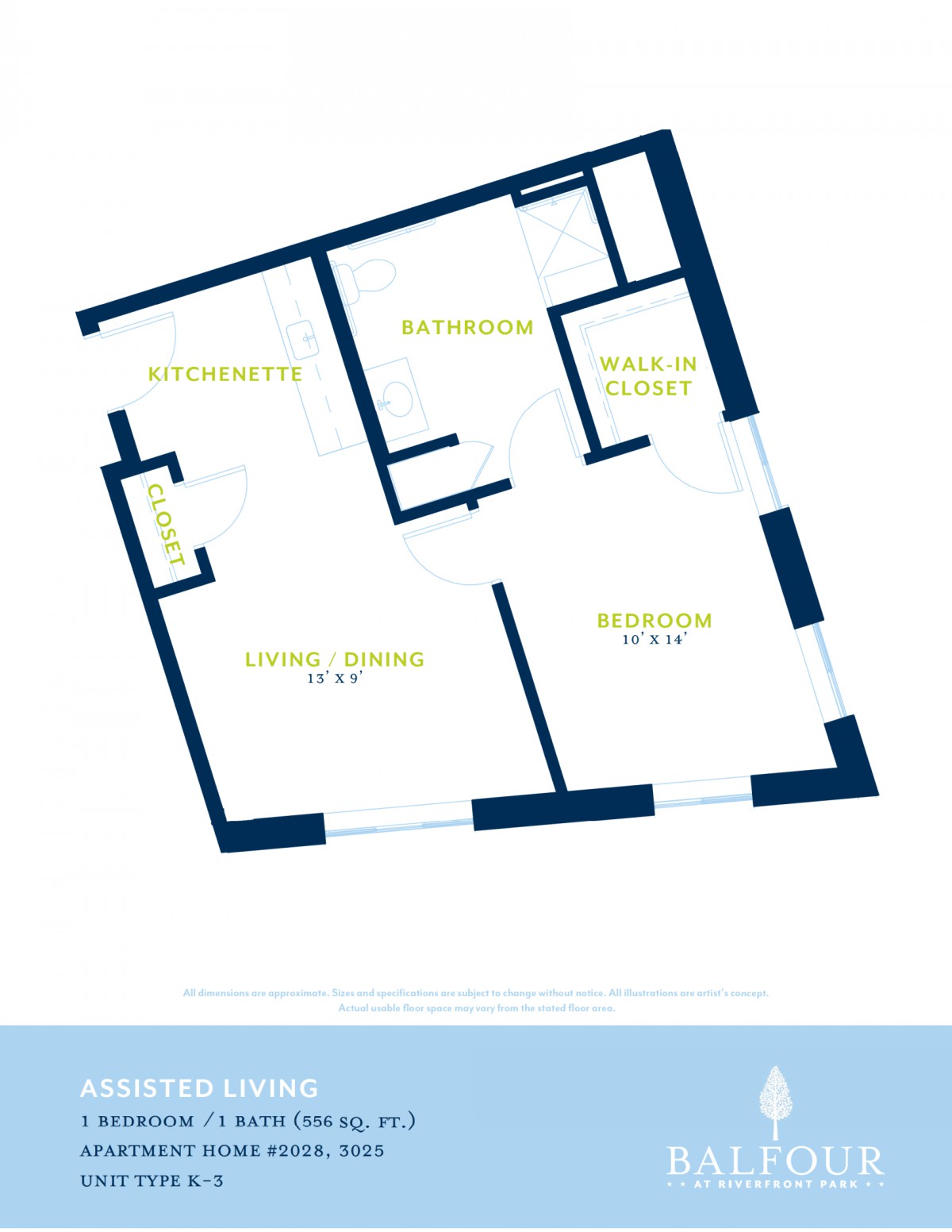 Floor plan of a residential apartment showing the layout of rooms.