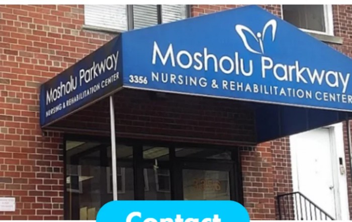 Entrance to Mosholu Parkway Nursing & Rehabilitation Center.