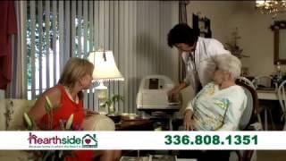 A nurse assists an elderly person in a home care setting.
