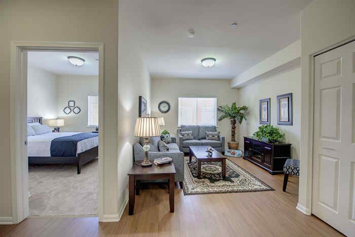A modern and cozy living room with comfortable furniture and stylish decor.