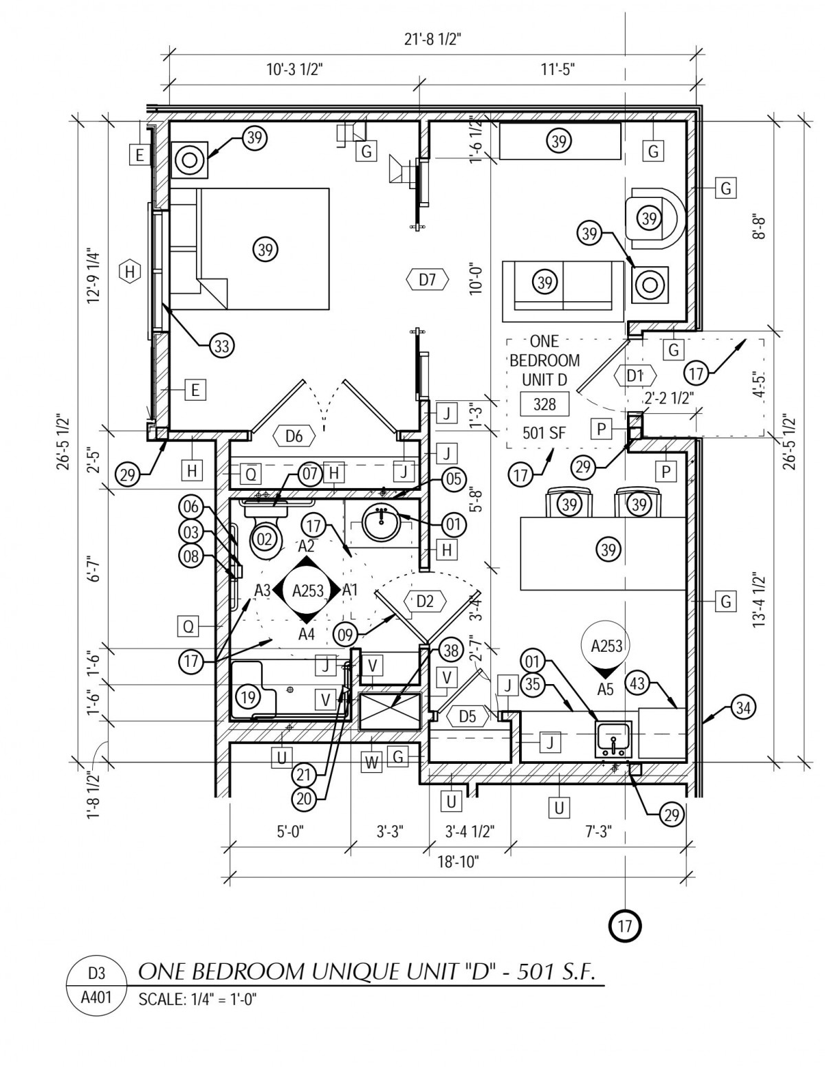 A detailed architectural floor plan of a residential space.
