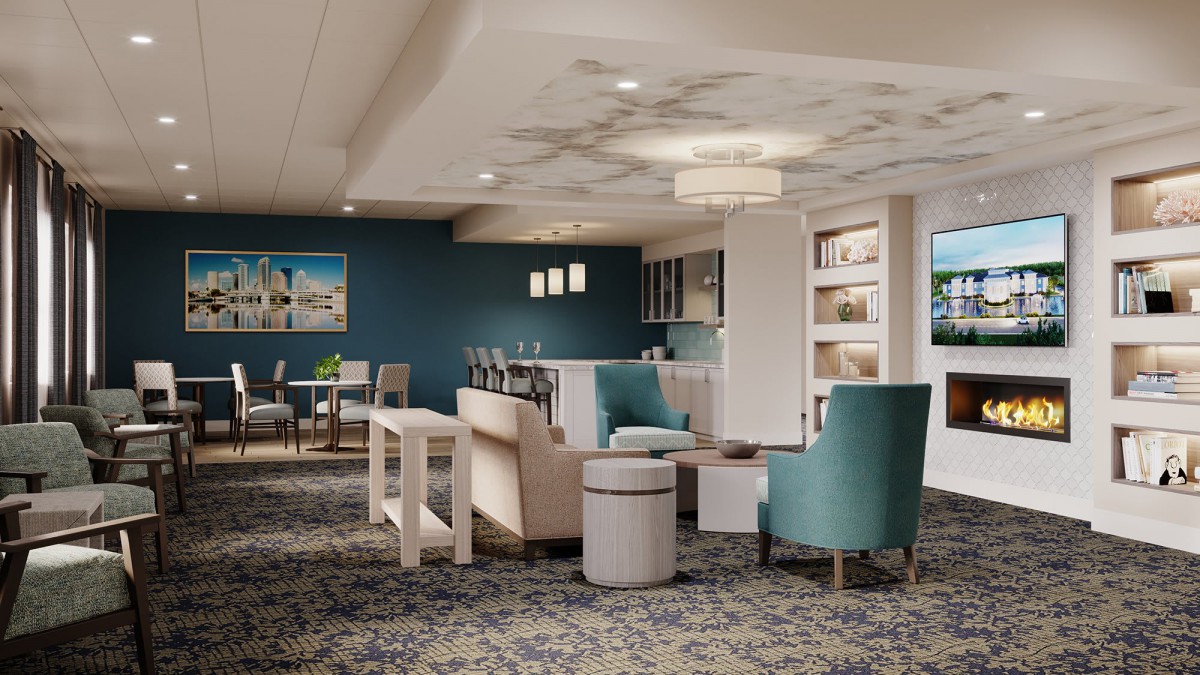 A modern and cozy lounge area with stylish furniture and contemporary decor.