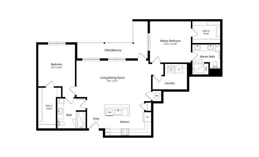 A detailed floor plan of a residential layout, including rooms and dimensions.