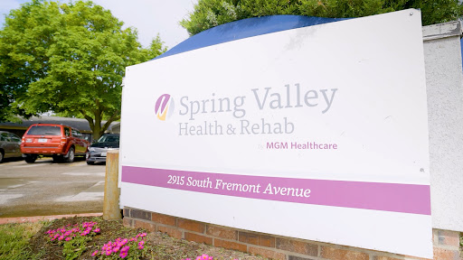 Entrance sign of Spring Valley Health & Rehab located at 215 South Promenade Avenue.