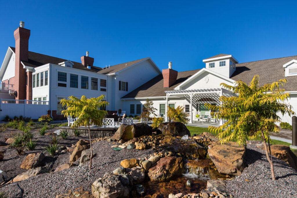 Beautiful residential house with a landscaped garden.