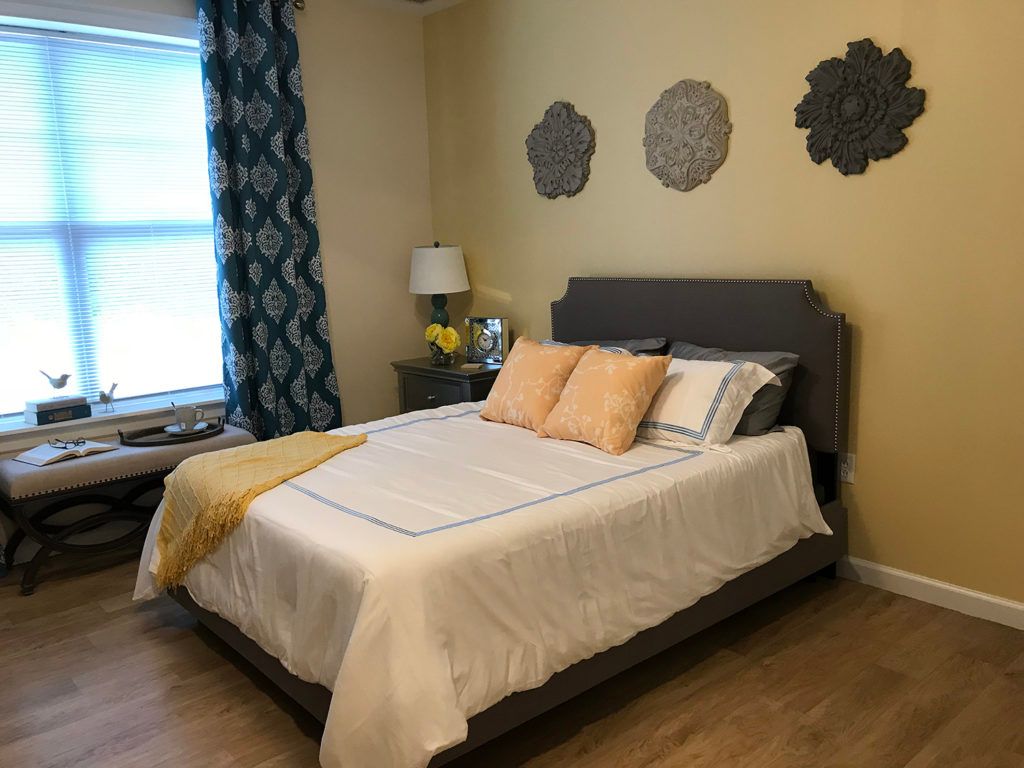 A stylish and cozy bedroom with modern decor elements.