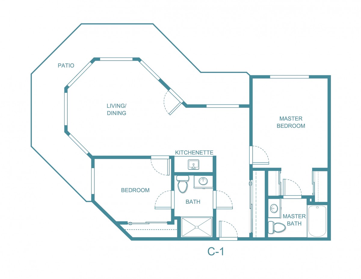A floor plan of an apartment showing room layouts and dimensions.