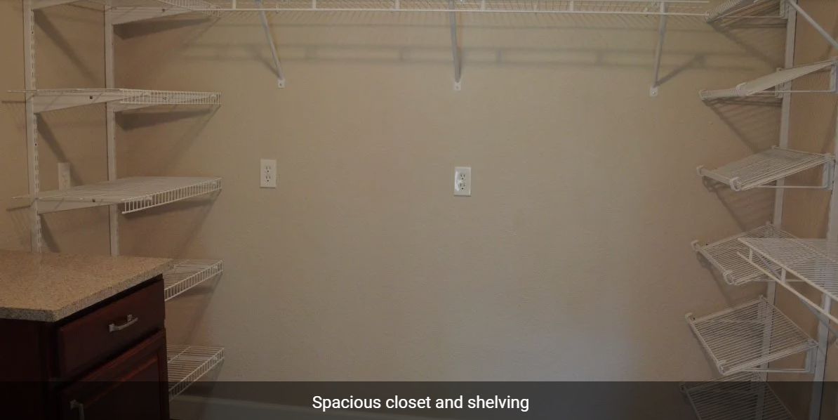 Spacious closet with shelving