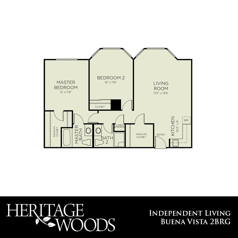 Floor plan of an apartment at Heritage Woods Independent Living in Buena Vista.