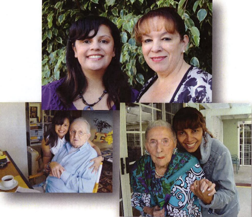 A collage showcasing family togetherness across generations, with women smiling warmly.