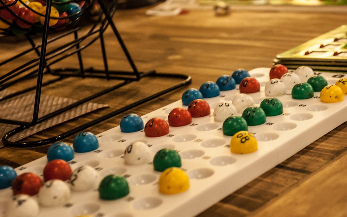 Colorful bingo setup ready for a game night.