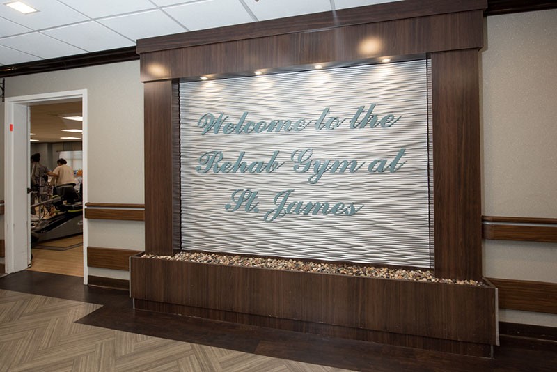 Interior sign reading 'Welcome to the Robot Gym at St. James'.