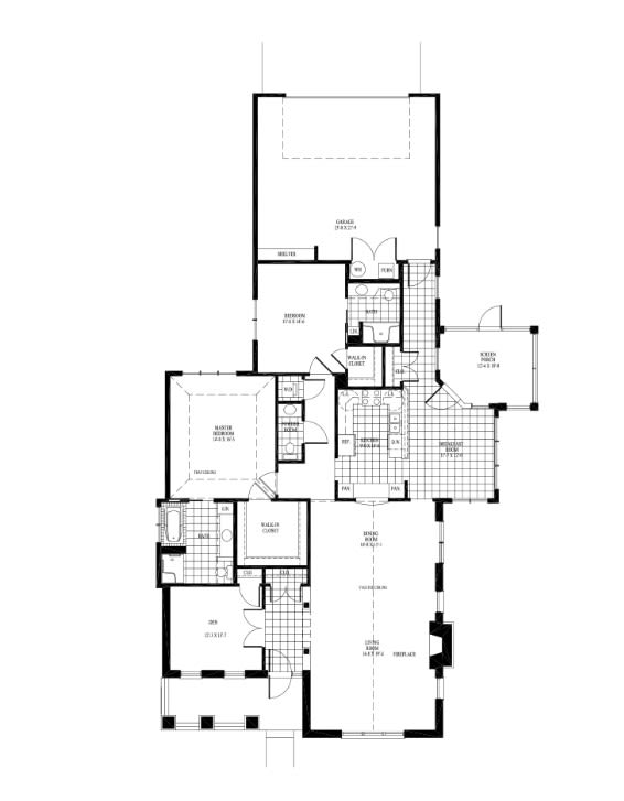 Architectural floor plan of a residential building.