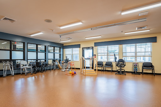 A well-equipped rehabilitation therapy room designed for physical therapy sessions.