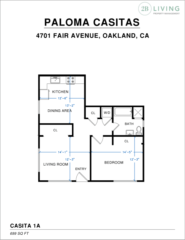 Floor plan for a property located at 4701 Fair Avenue, Oakland, CA.