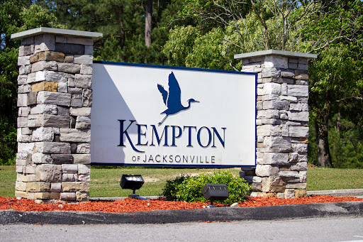 Welcome sign for Kempton hotel located in Jacksonville.