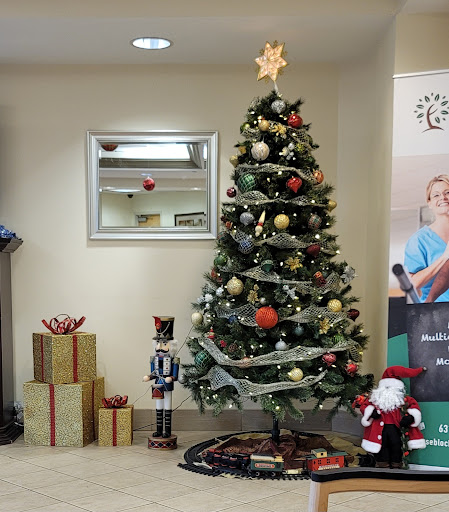 A beautifully decorated Christmas tree with gifts and festive decorations, bringing holiday cheer.