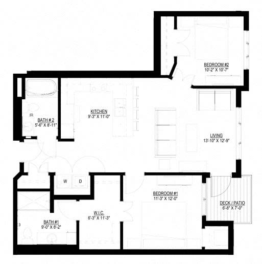 A floor plan showing the layout of rooms in a house.