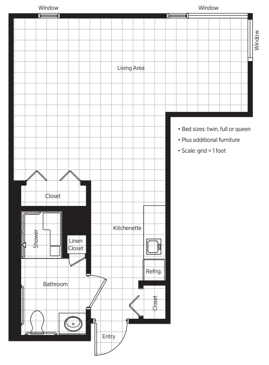 This image shows a floor plan of an apartment, detailing the layout and room dimensions.