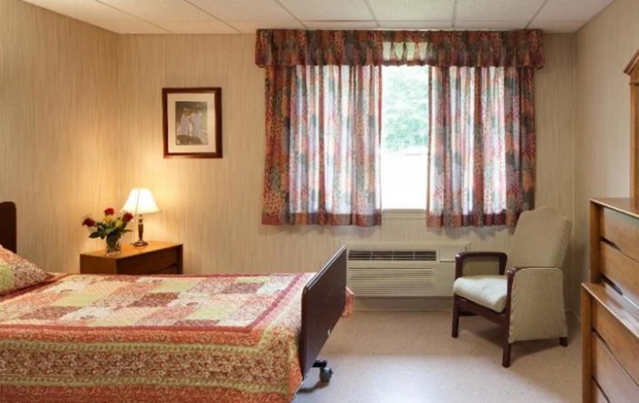 A cozy room with a hospital bed and traditional decor.