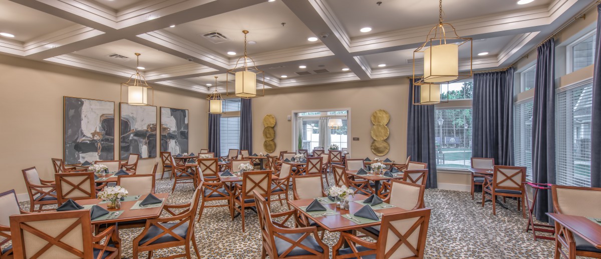 A well-designed dining area with elegantly arranged tables and comfortable seating.