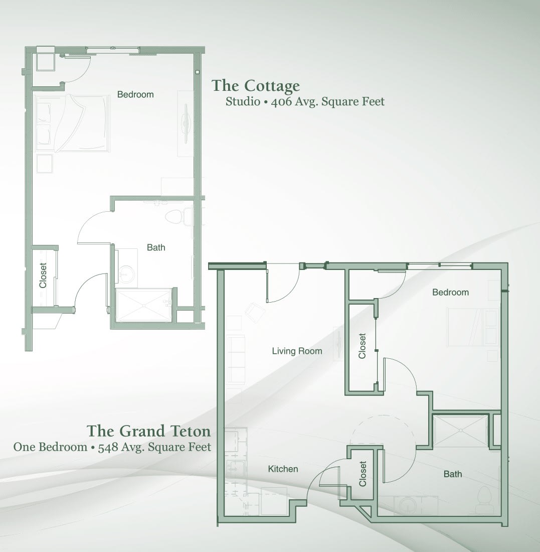 Floor plans for a cottage and ground floor, detailing room layouts and dimensions.