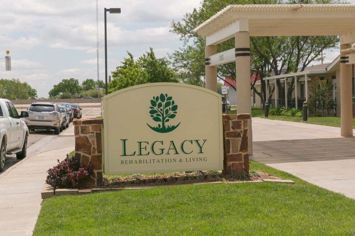Entrance sign to the Legacy Rehabilitation Center.